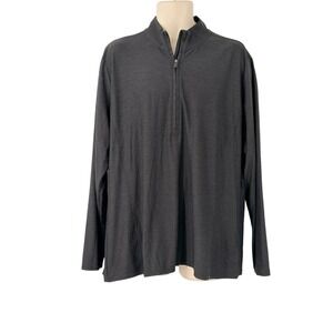 Bit & Bridle‎ Women's Long Sleeve Charcoal Heather Gray Quarter Zip Pullover 1X